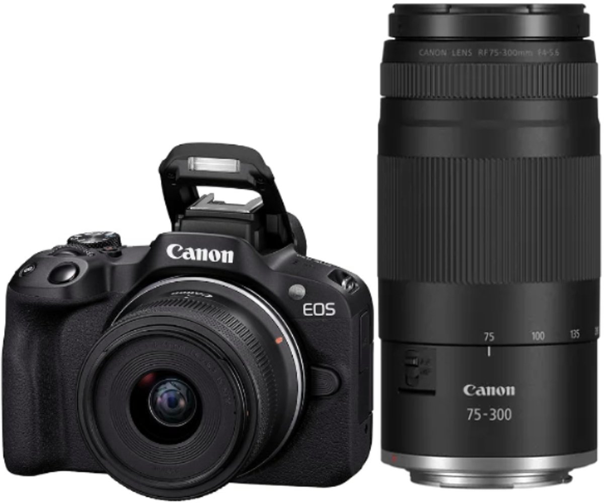 Canon EOS R50 Zwart + RF-S 18-45mm IS STM + RF 75-300mm F4-5.6