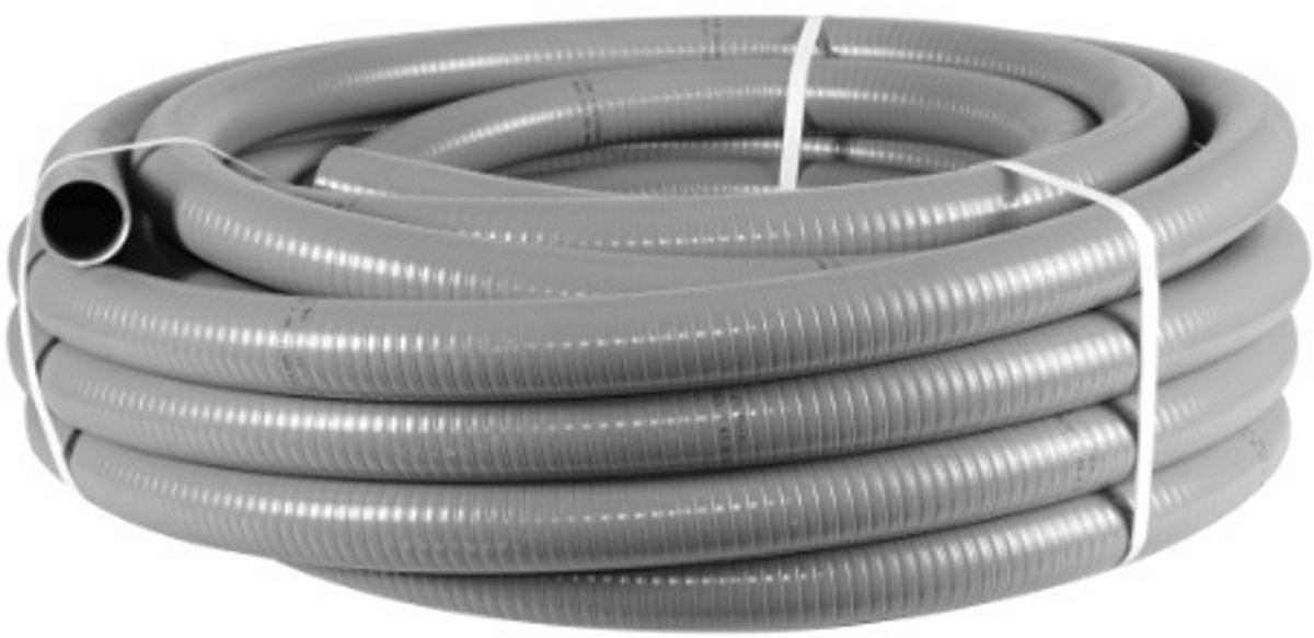 W'eau Zwembadslang 55x63mm 5bar 25 meter - grijs