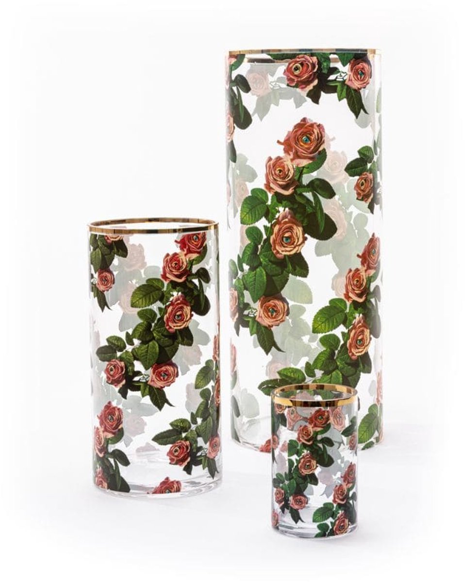 Seletti Toiletpaper Cylindrical Vaas Medium Roses