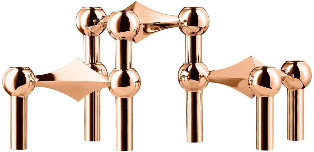 Stoff Nagel Stoff Nagel Kandelaar Set Van 3 Roségoud