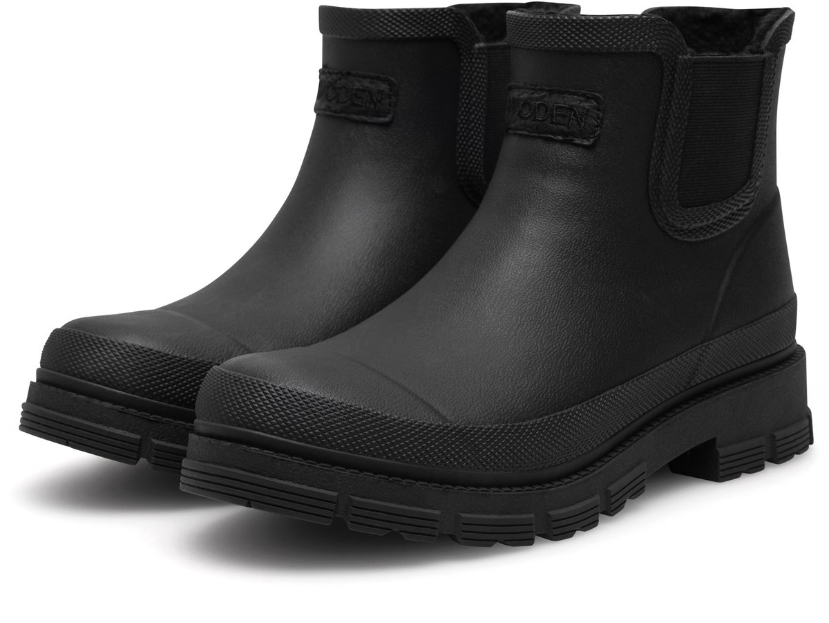 Woden Gevoerde Rubberlaarzen - Liv Warm Waterdicht - Black - Woden - 38 - Regenlaarzen