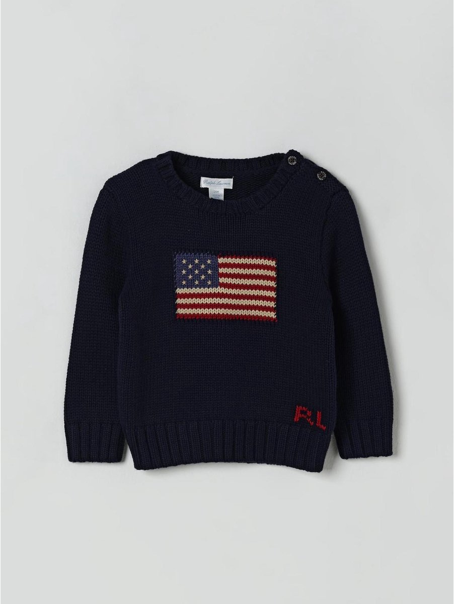 Polo Ralph Lauren Blouse - Gebreid - Vlag - Hunter Navy - Polo Ralph Lauren - 68 - Shirts
