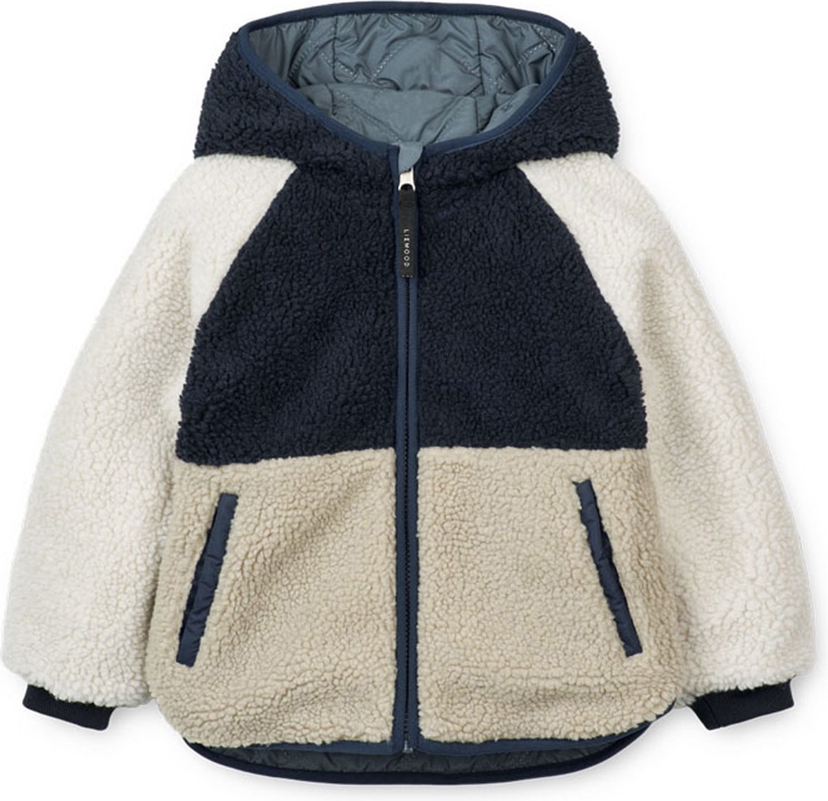 Liewood Thermisch/Fleece Jas - Jackson - Omkeerbaar - Whale Blue - Liewood - 7 jaar (122) - Thermokleding