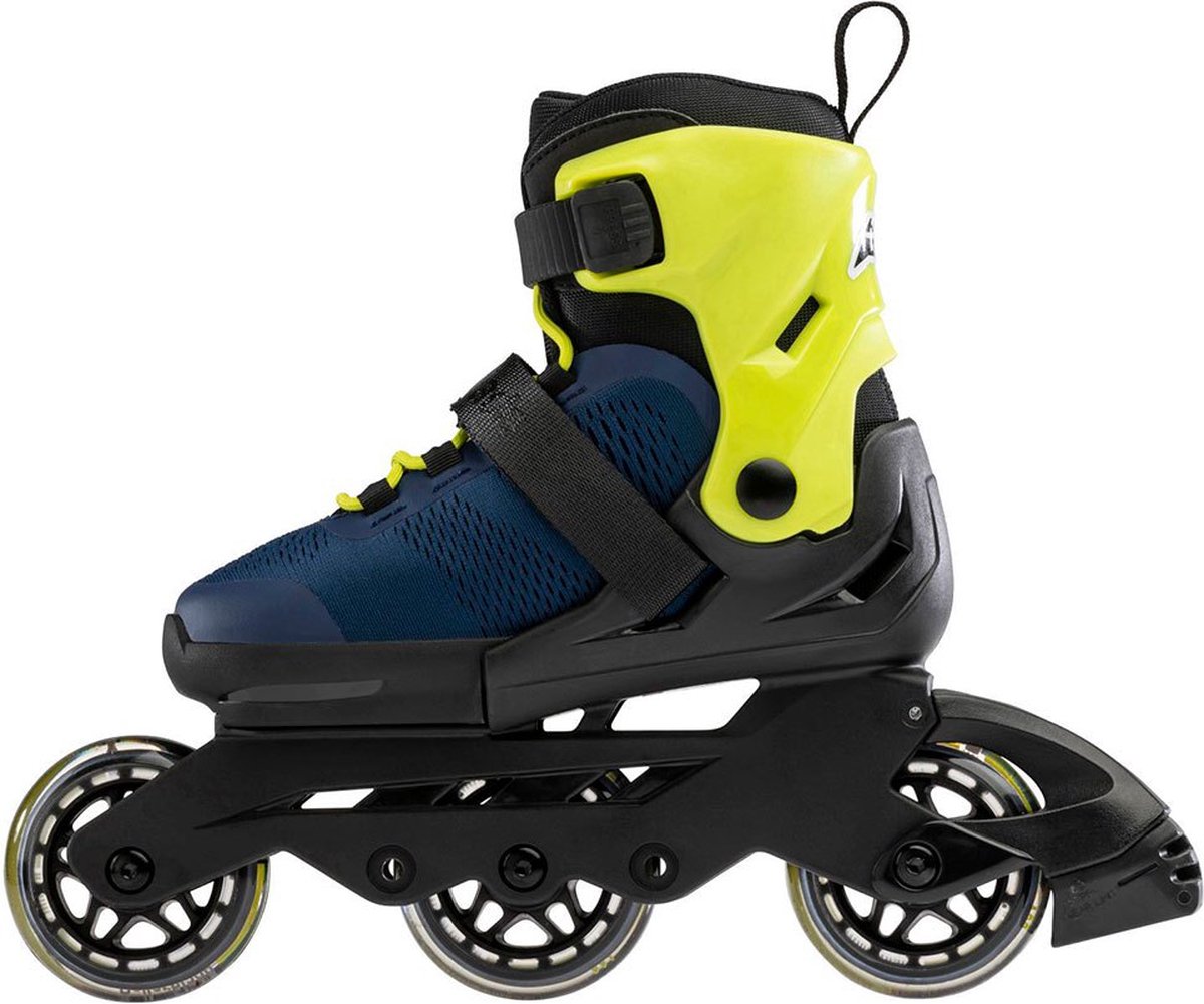 Rollerblade Rolschaatsen - Microblade 3WD - Blue/Limoen - In - Rollerblade - 36/40 - Rolschaatsen
