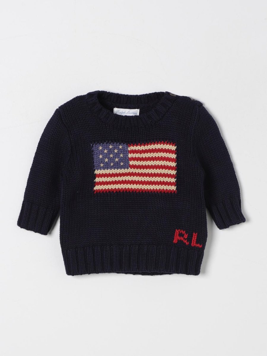 Polo Ralph Lauren Blouse - Gebreid - Vlag - Hunter Navy - Polo Ralph Lauren - 1 jaar (80) - Shirts