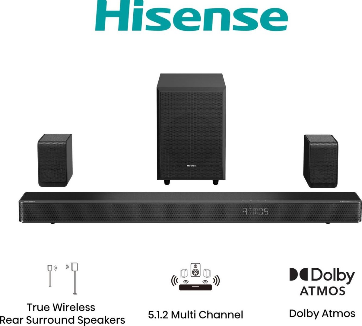 Hisense AX5125H Draadloze Dolby Atmos Soundbar 5.1.2ch 500W
