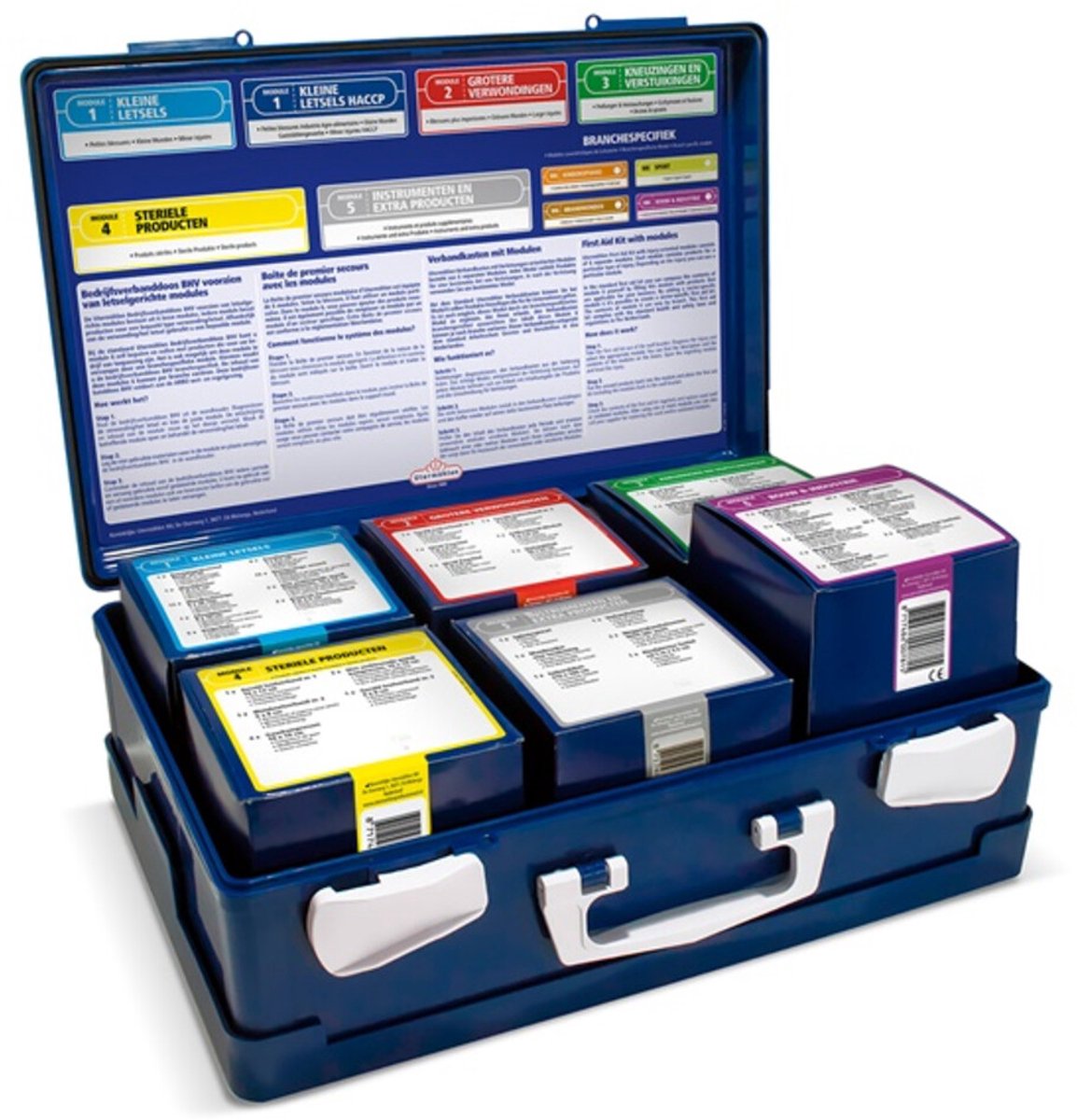 3x HeltiQ BHV Verbanddoos Modulair Plus Oranje