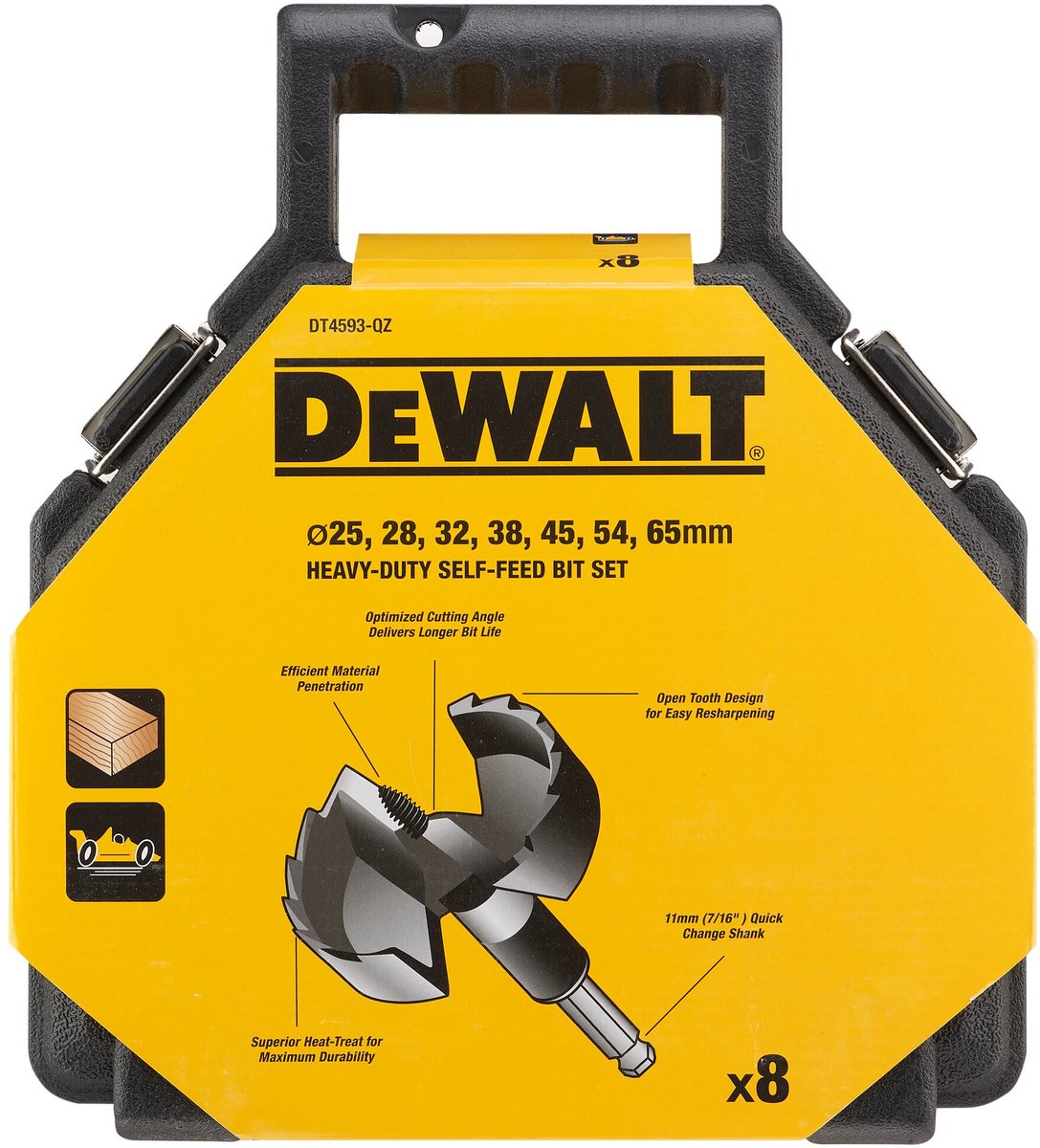 DeWalt Accessoires Houtborenset | incl. verlengstuk | 8-delig - DT4593-QZ