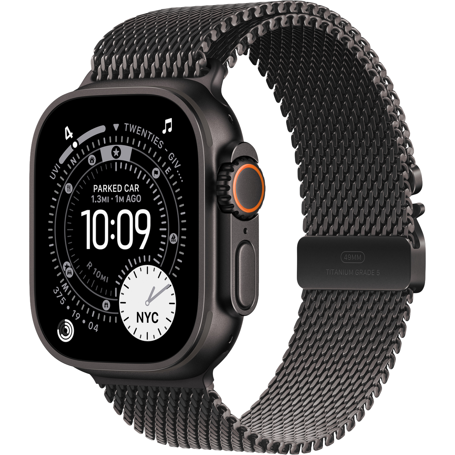 Apple Watch Ultra 3 gps + Cellular - 49mm black Titanium Case - Black Milanese Loop Small Smartwatch