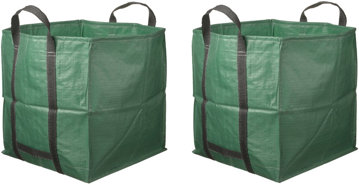 Tuinafvalzak - 10x - vierkant - opvouwbaar - groen - 324 liter - Tuinafvalzakken -