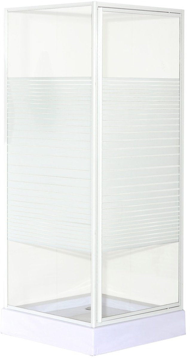 OK - Douchecabine draaideur met zijwand - 90x90x185 cm - Wit