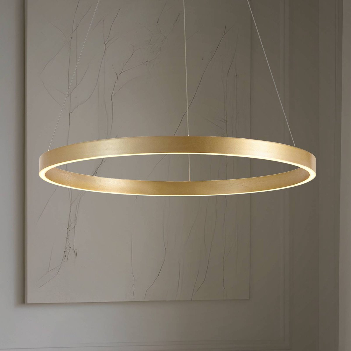 Lucande - Yonam LED hanglamp, Ø 80 cm, 1-lamp, goud, CCT