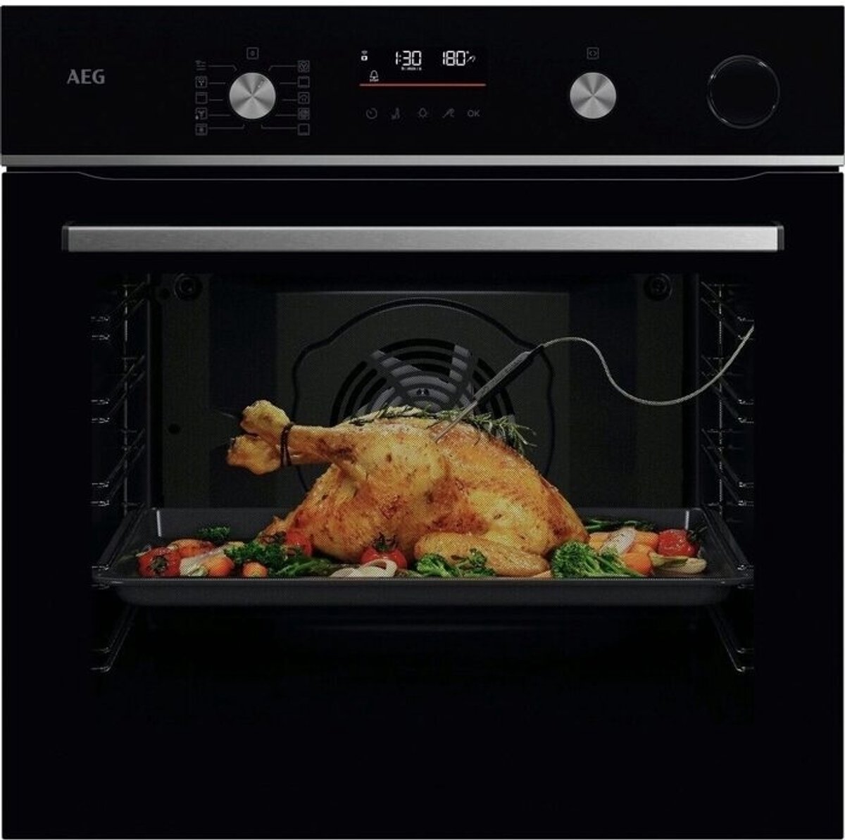 AEG 6000 SenseCook met SteamCrisp - Heteluchtoven met stoomondersteuning OR6AB521SB