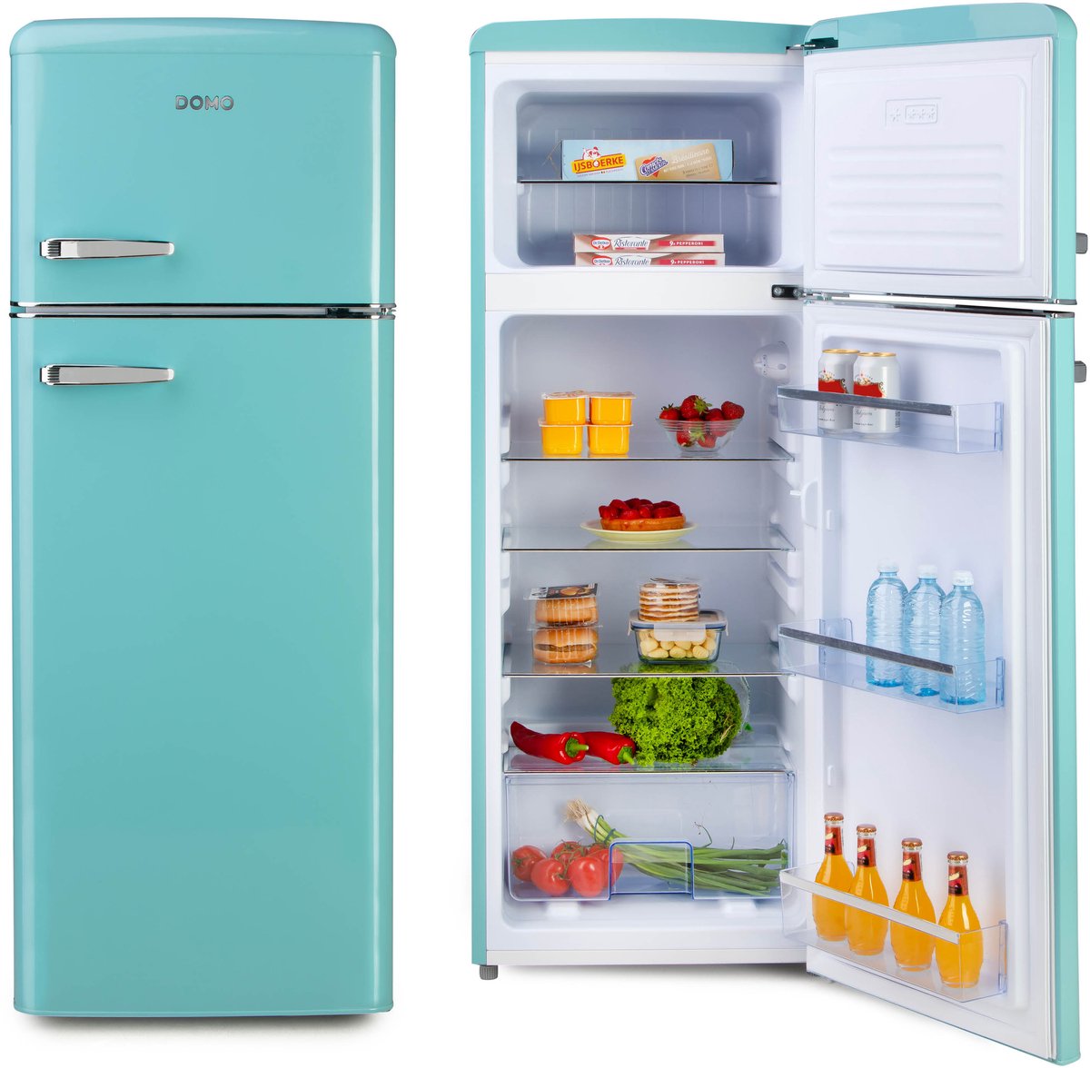 Domo DO91705R - Koel-vriescombinatie - 206 l - Retro blauw