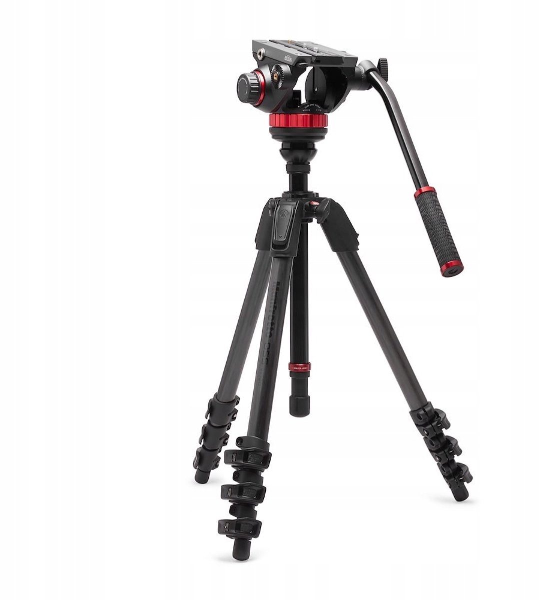 Manfrotto 502 Fluid Video Head met 055 Video Carbon Fibre Tripod