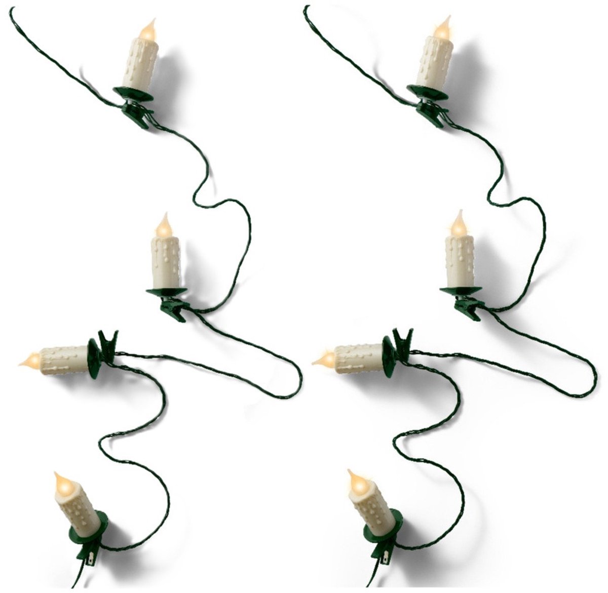 Kaarsen verlichting - 2x - 30 LED druipkaarsen - 1160 cm - warm wit - kerstverlichting lichtsnoer -