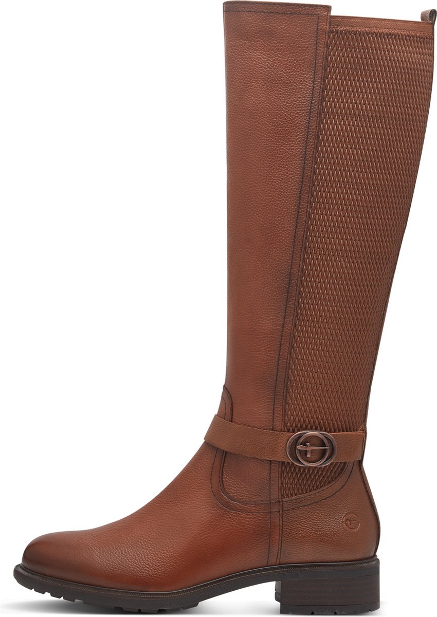 Tamaris Dames Cognac Bruine Leren Kniehoge Rijlaarzen