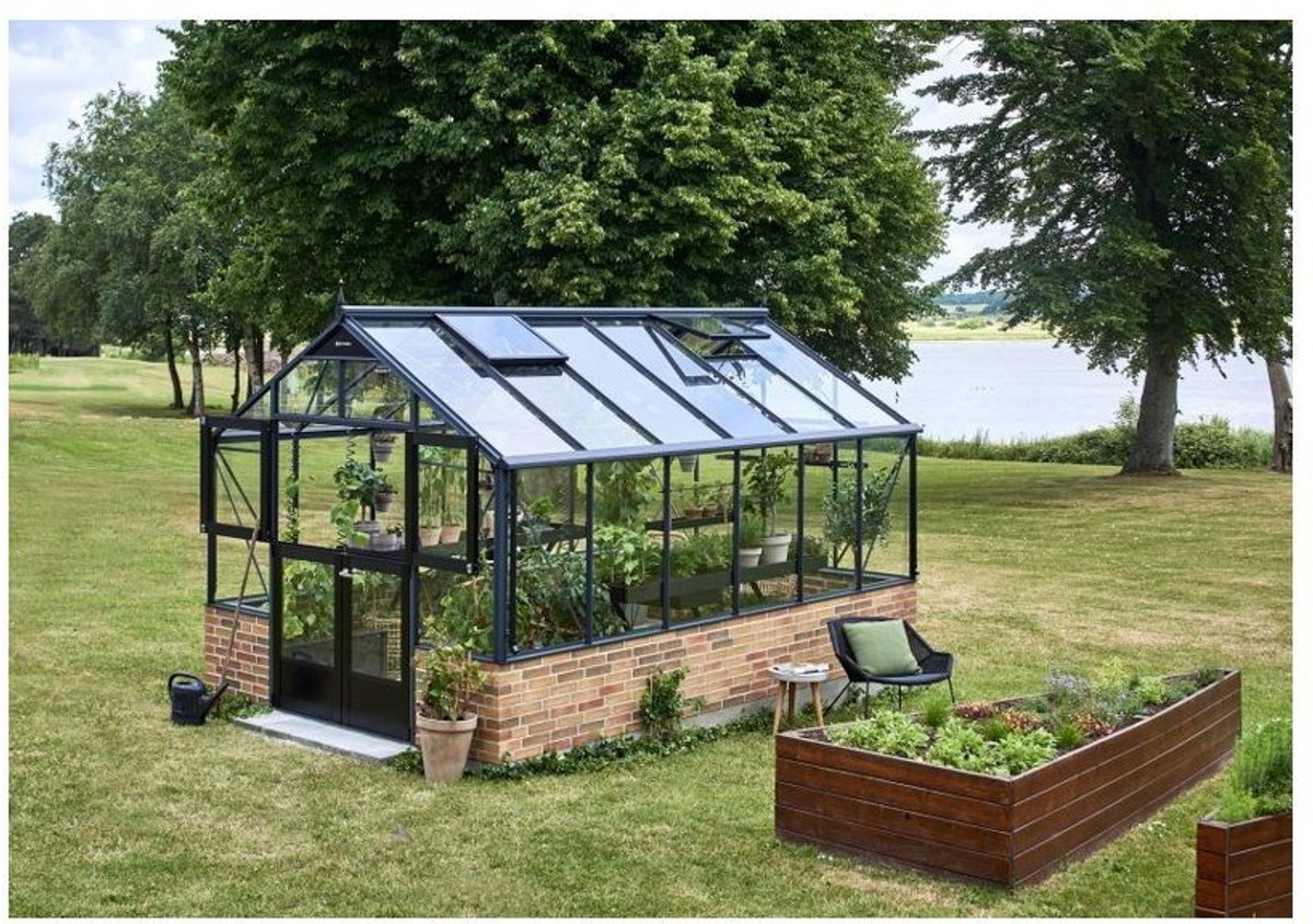 Tuinkas Premium 13,0 Wall antraciet 3 mm veiligheidsglas Royal Well - Royal well