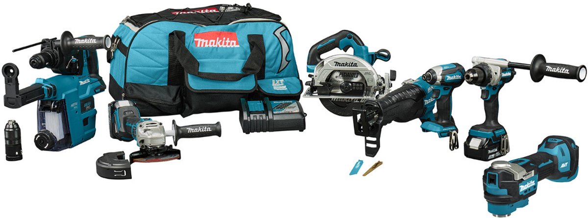 Makita DLX7031TX1 Accu combiset 7-delig 18V 5.0Ah in tas