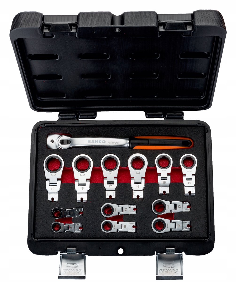 Bahco Ringratelsleutelset | verstelbaar - 12-delig - kunststof houder - 42RM/S12