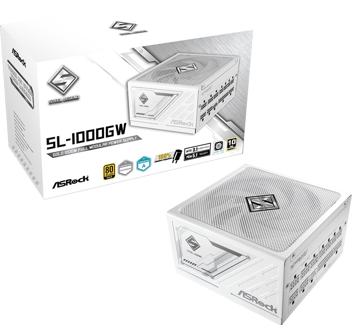 ASRock Steel Legend SL-1000GW PC-netvoeding 1000 W ATX 80 Plus Gold