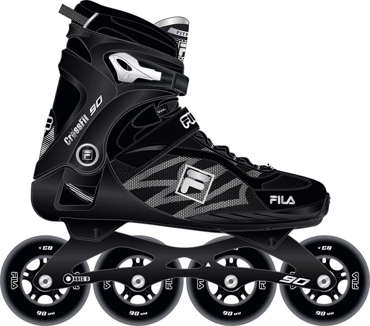 Fila - Crossfit 90 Black Silver - Fitness Tour Skates - 45.5
