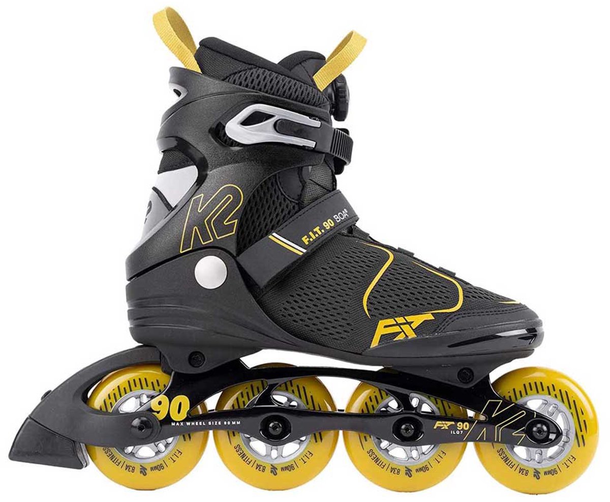 K2 - F.I.T. 90 Boa Gray Mustard - Fitness Tour Skates - 42.5