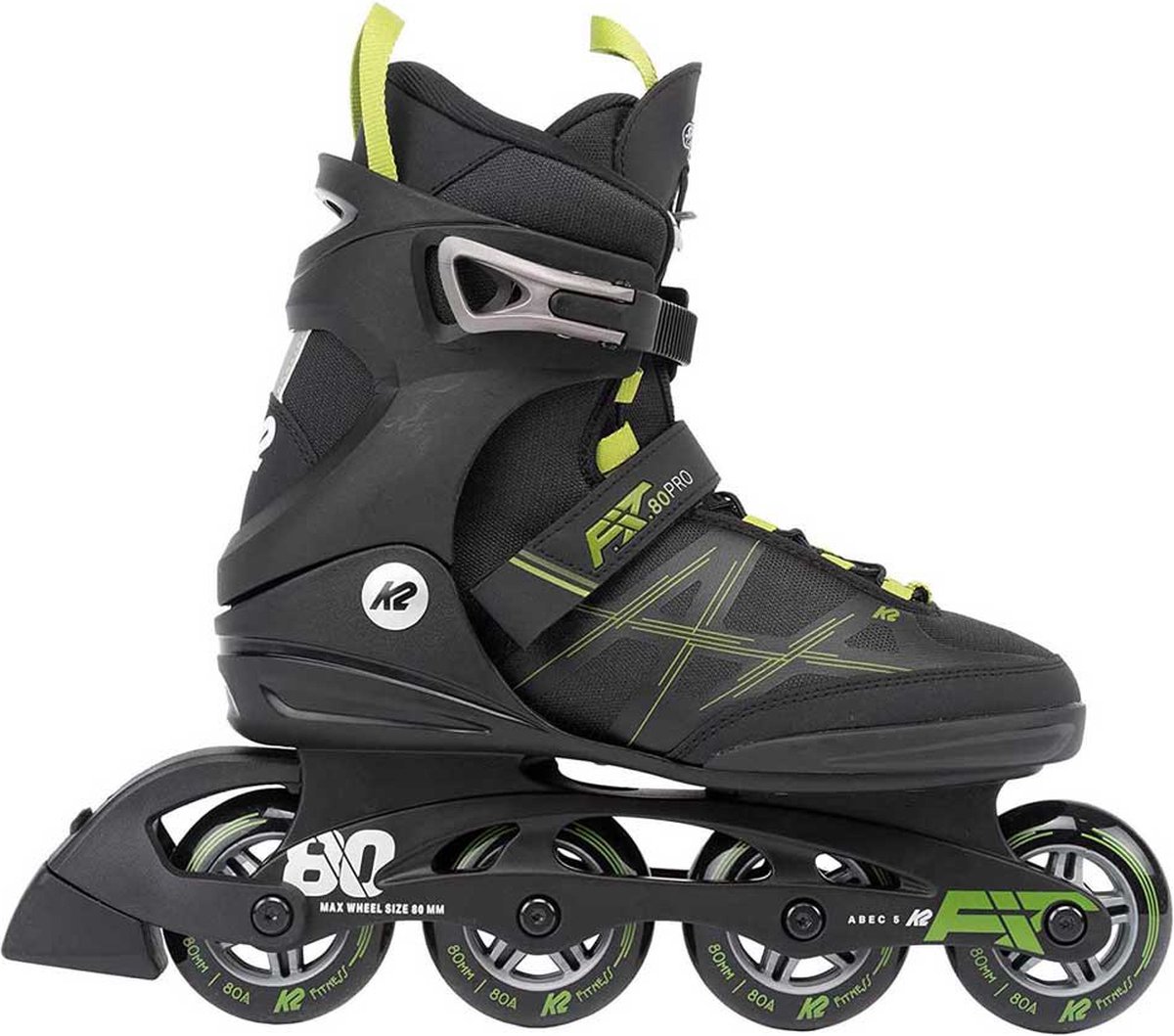 K2 - F.I.T. 80 Pro Black Olive - Recreatie Skates - 39.5
