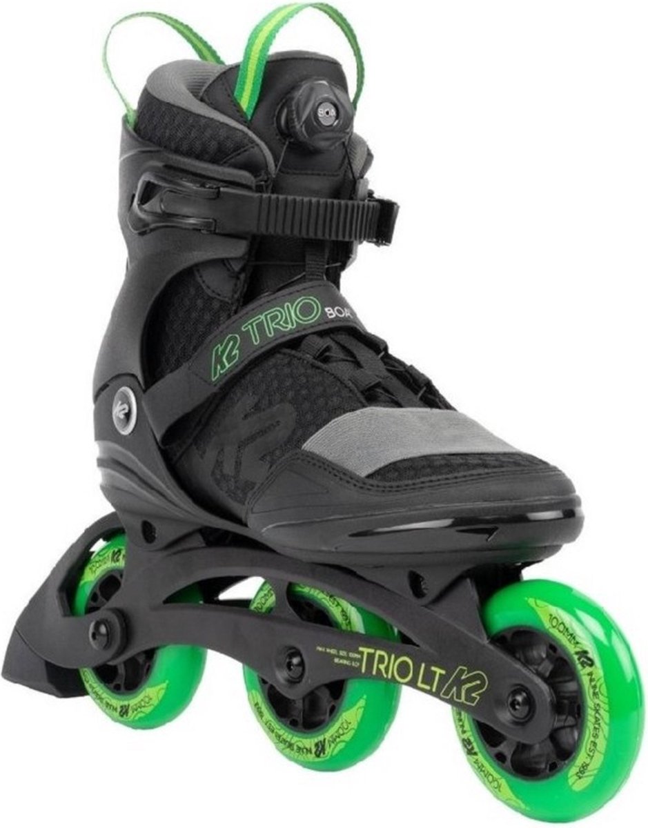 K2 - Trio LT 100 Black/Green BOA - Tri Skates - 47