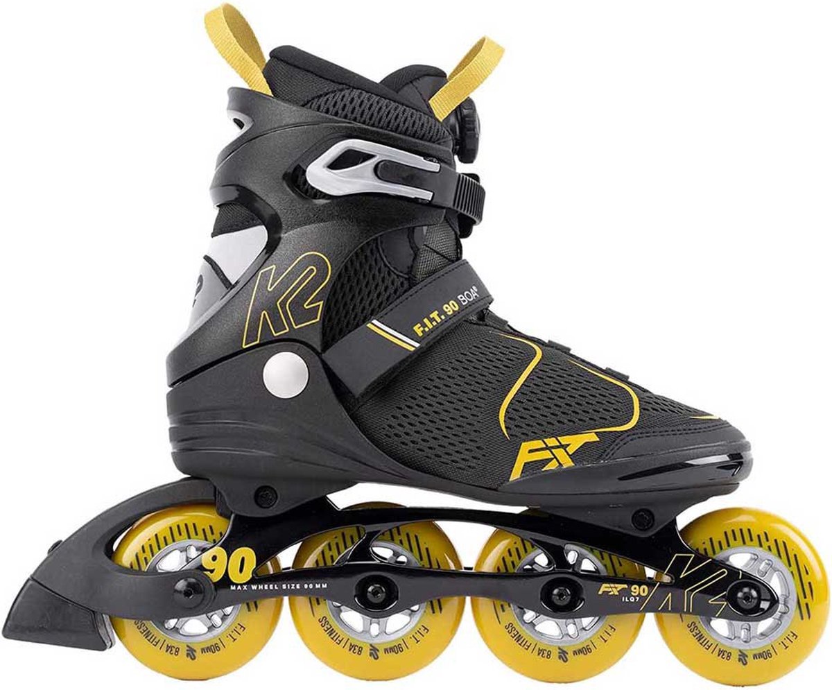 K2 - F.I.T. 90 Boa Gray Mustard - Fitness Tour Skates - 44