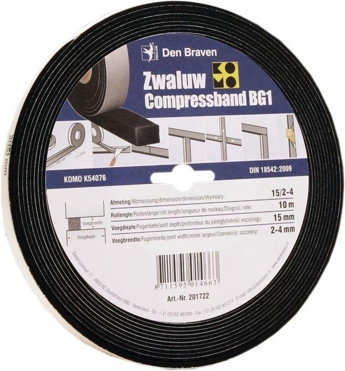 Zwaluw Compress Band BG1 | 20 st Antraciet - 201721