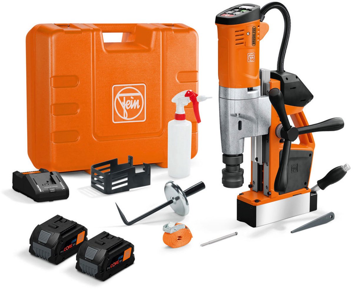 Fein AKBU 35 PMQW 18V Li-Ion Accu Magnetische Kernboormachine Set (2x 8.0Ah) In Koffer - 35mm