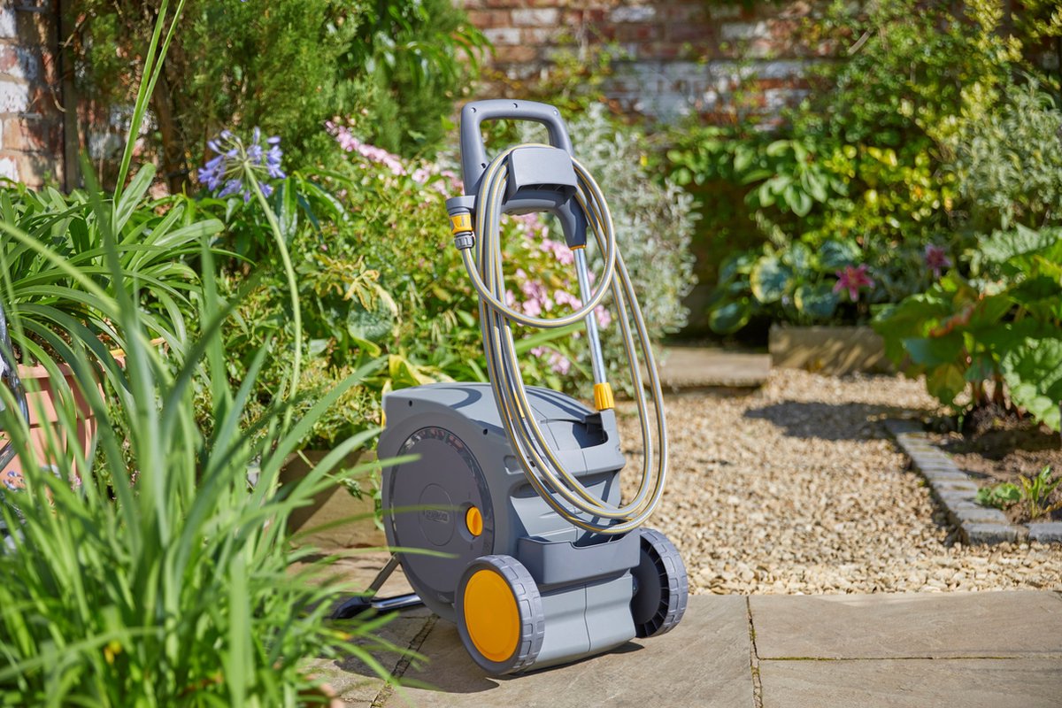 Hozelock Auto Reel Mobile slangenwagen met 35 m slang + Multi Sprinkler