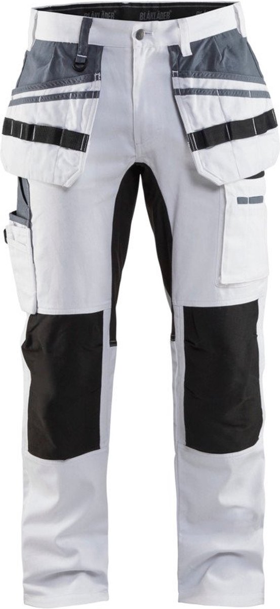 Blåkläder Schilders werkbroek met stretch 19101000-1099 | Wit/Zwart | Maat C150 - 7330509622391