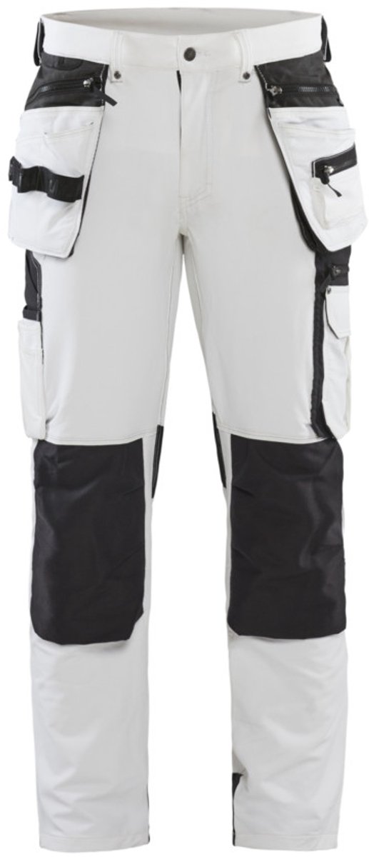 Blåkläder Schildersbroek met 4-weg stretch 10791645 | Wit/Donkergrijs | Maat 62 - 7330509743478