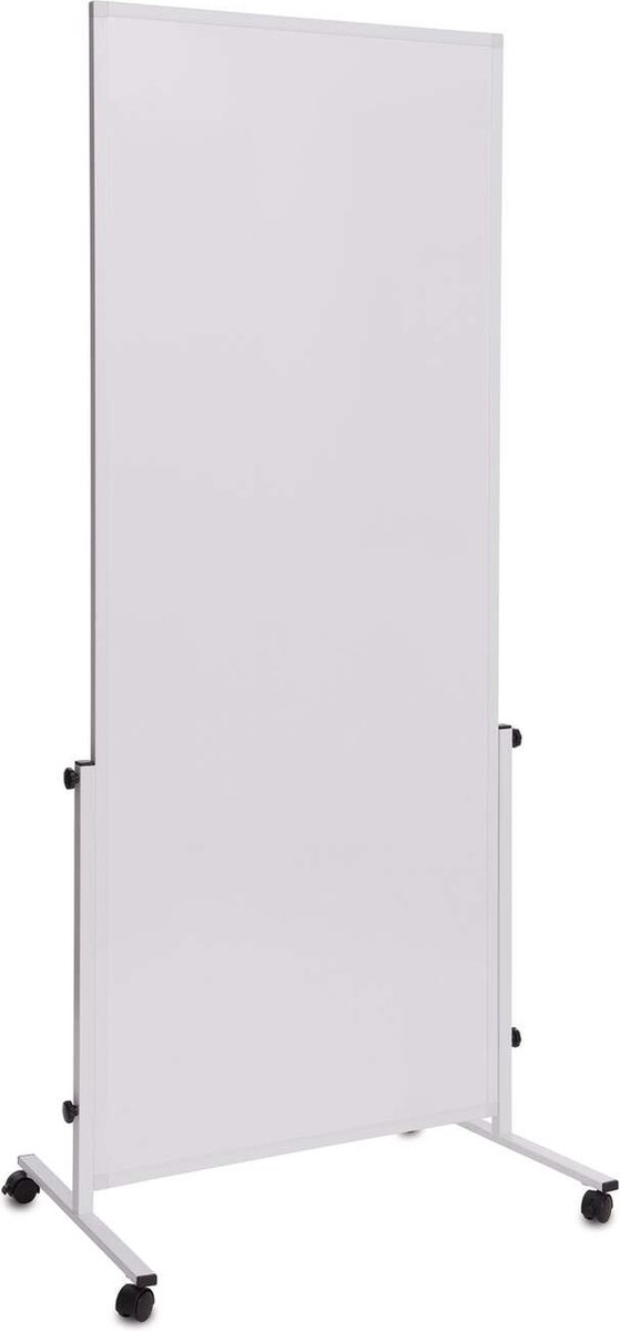 Maul Mobiel whiteboard MAULsolid easy2move (b x h) 750 mm x 1800 mm Wit Kunststof coating Aan beide zijden te gebruiken, Incl. wielen