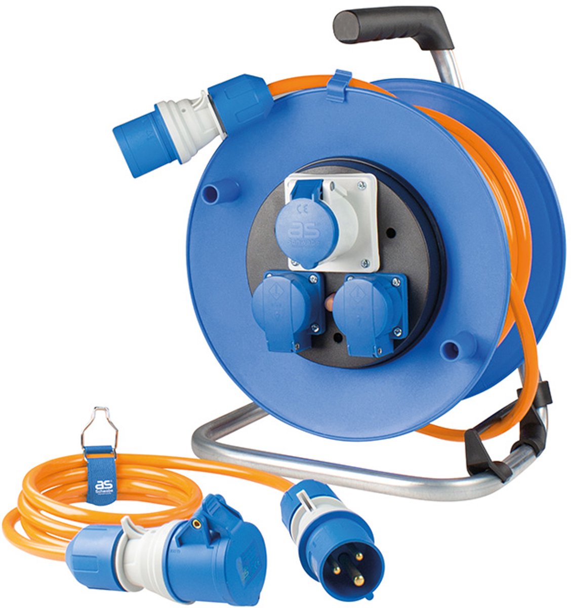 AS Schwabe 19704 Kabelhaspel 25 m Oranje CEE-stekker 16 A 3-polig