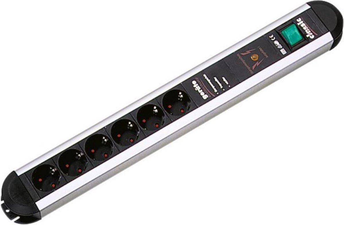 BACHMANN PRIMO stekkerdoos 6x geaard contact, apparaat volledig geaard, 1,75 m