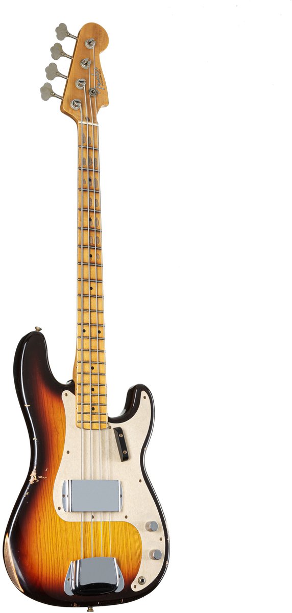 Fender Custom Shop Time Machine 1958 Precision Relic, Super Faded Aged Chocolate 3-Color Sunburst