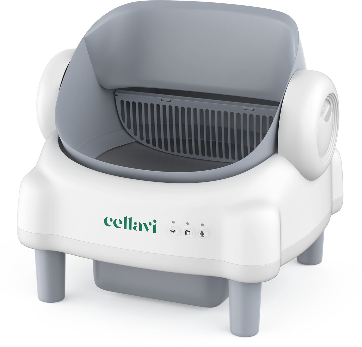 Cellavi Automatische Kattenbak - Zelfreinigend - Open-Top Design - 76L - Stille Werking met Geurfilter - Geschikt voor 3 Katten
