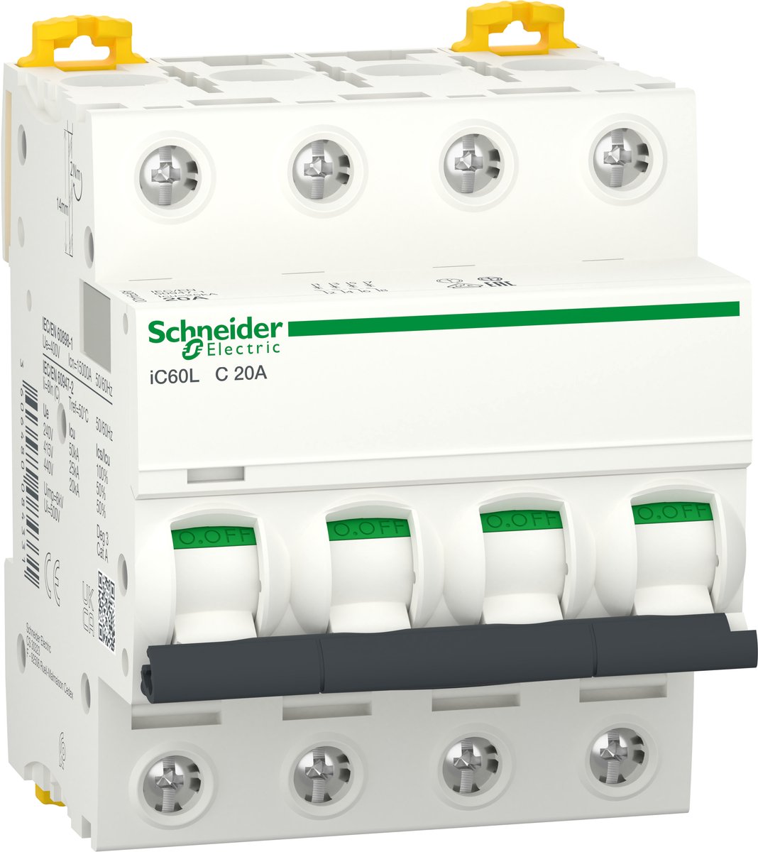 Schneider Electric iC60L - Aardlekautomaat 4P 20A 15KA