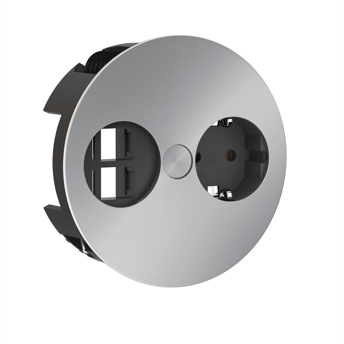 Bachmann 931.001 Stopcontact (opbouw) Met USB, Aanraakbeveiliging, Met Cat6-bus IP20 Chroom