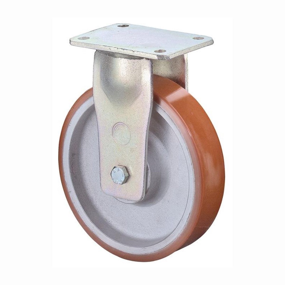 BS Rollen Bokwiel voor zware lasten | wiel-d. 200 mm draagvermogen 1400 kg | gegoten polyurethaan | plaat L200xB160 mm | 1 stuk - RR110.C10.202