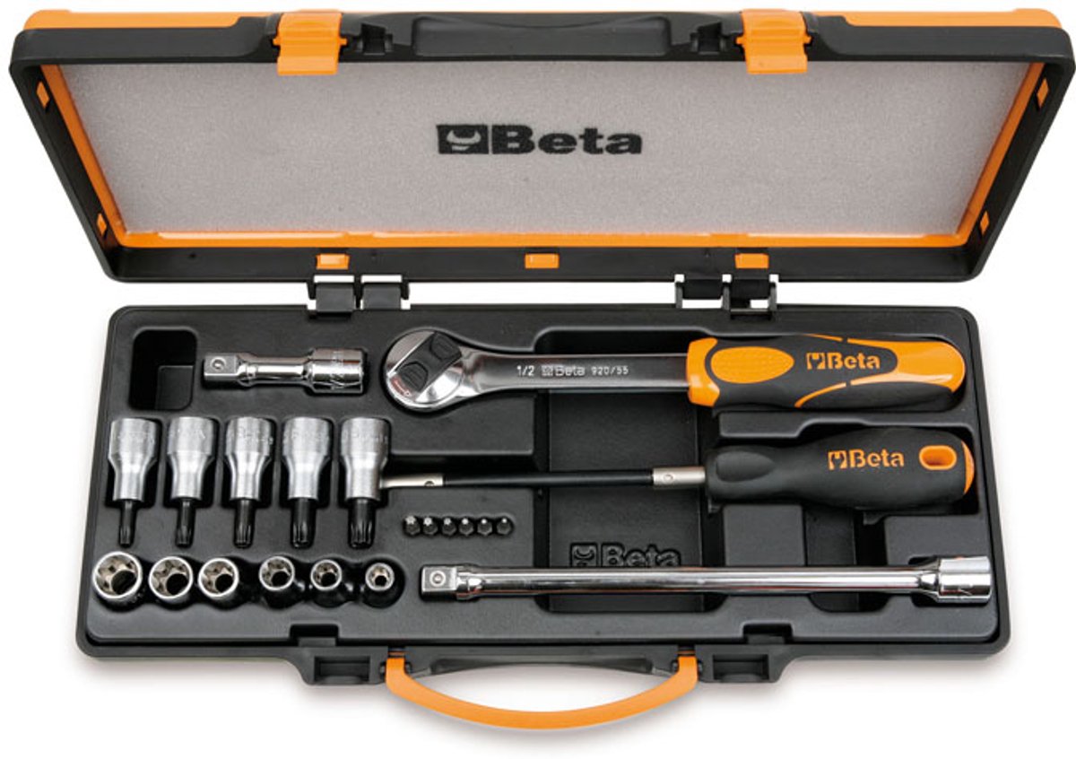 Beta 6 bits, 6 dopsleutels, 5 schroevendraaierdoppen, en 4 toebehoren voor Torx® schroeven 920TX/C17 - 009200989