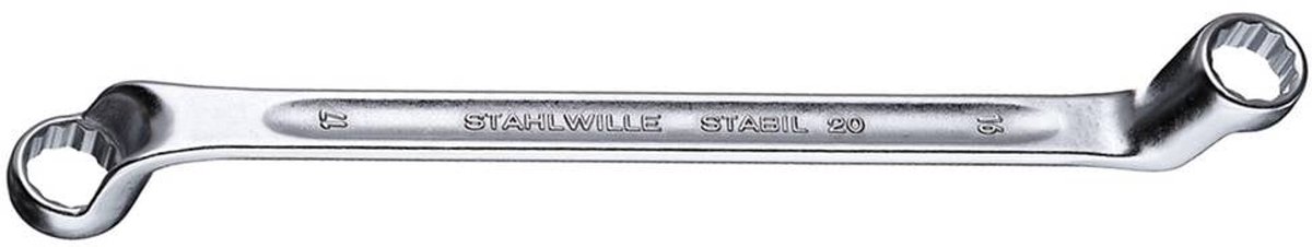 Stahlwille Dubbele ringsleutel | 25 x 28 mm 350 mm | diep gebogen | 1 stuk - 41042528 41042528