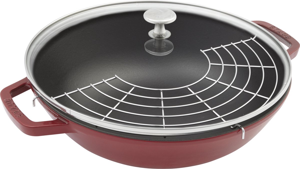 Staub kleine wokpan 30 cm, 4,4L, rood