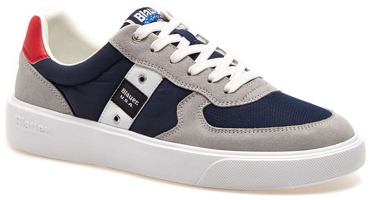 Blauer Blauw Leren Heren Sneakers