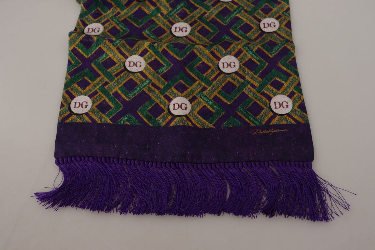 Geometrische Zijden Sjaal Bordeau Teal