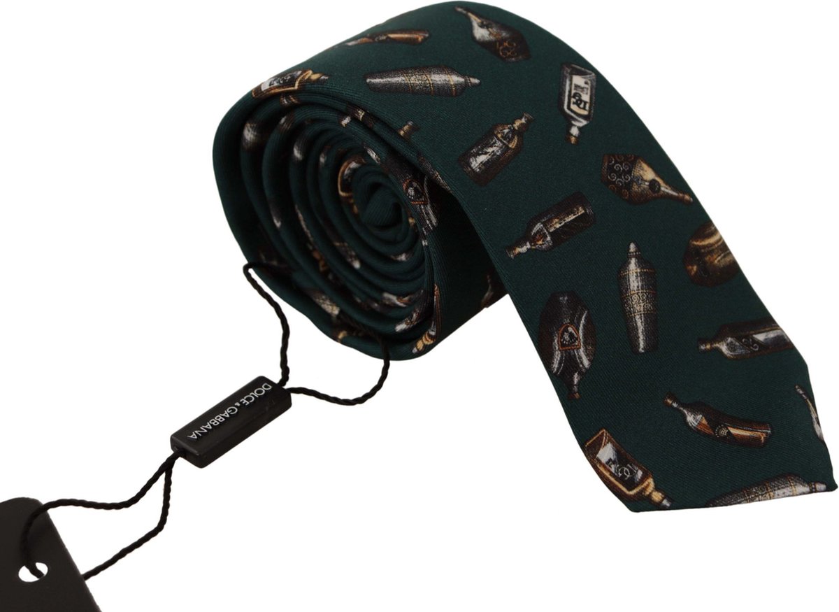 Flessenprint Zijden Stropdas