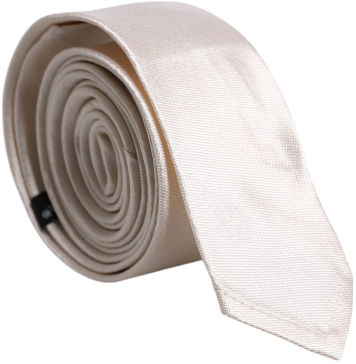 Dolce & Gabbana Off White 100% Zijde Klassieke Slim Necktie Strik